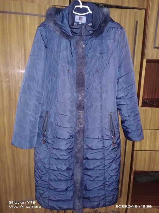 Пальто пуховик зима 54р