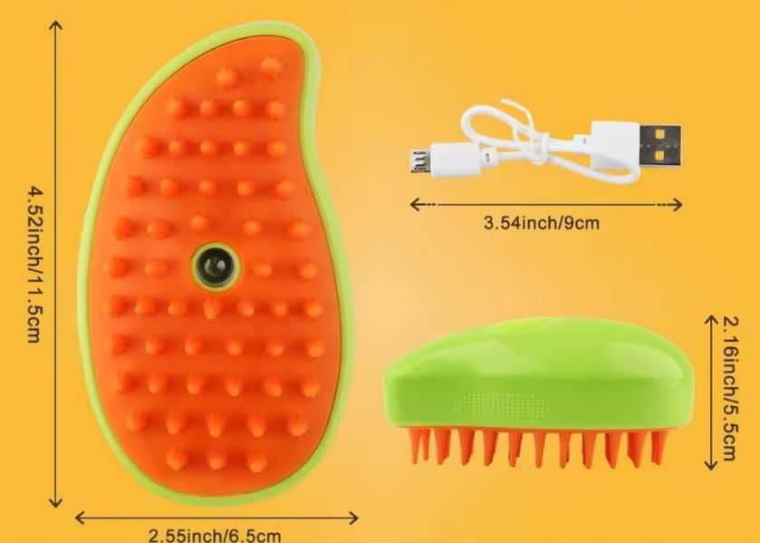 Щётка моющая для животных 3 в 1 пар расческа массаж
