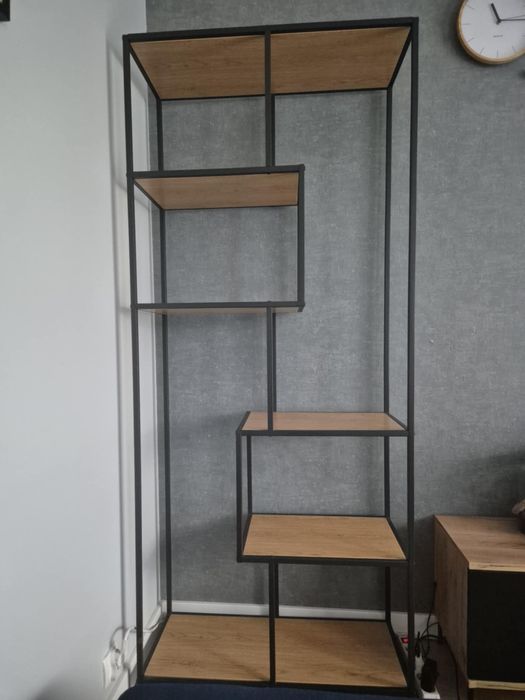 Regal industrialny czarny- drewniany. Existio