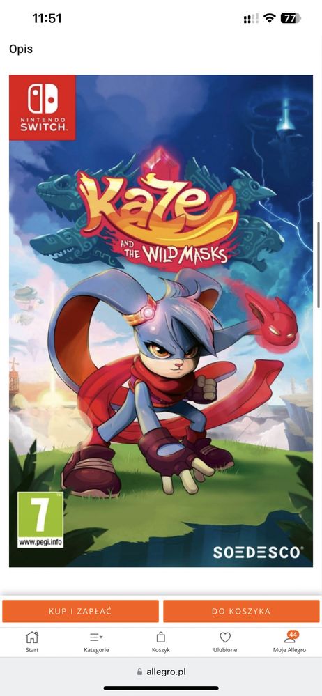 Kaze and the Wild Masks Switch gra nintendo