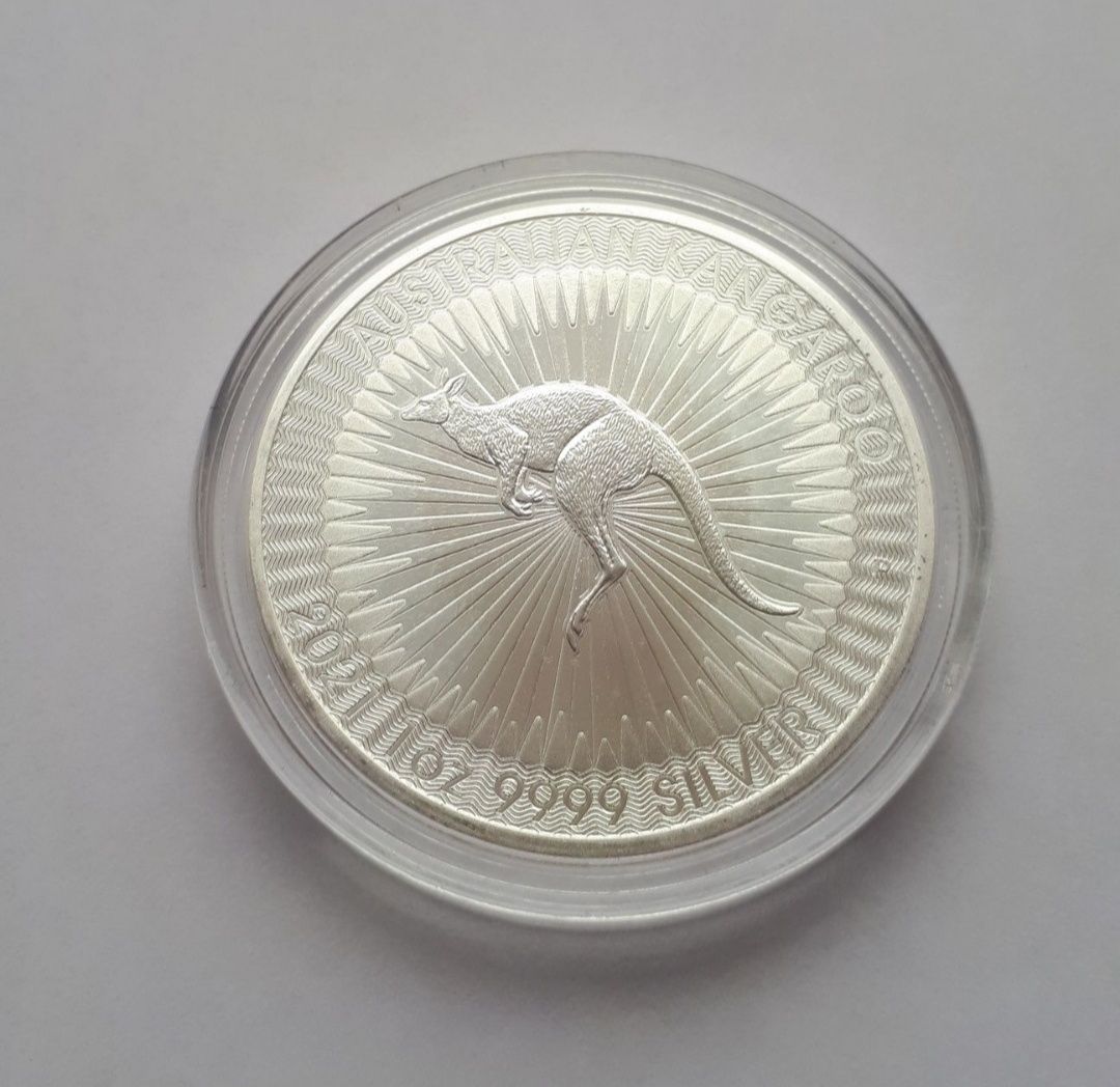 Інвестиційна монета Австралії-Кенгуру-Cрібло -2021 р. 1 унція.