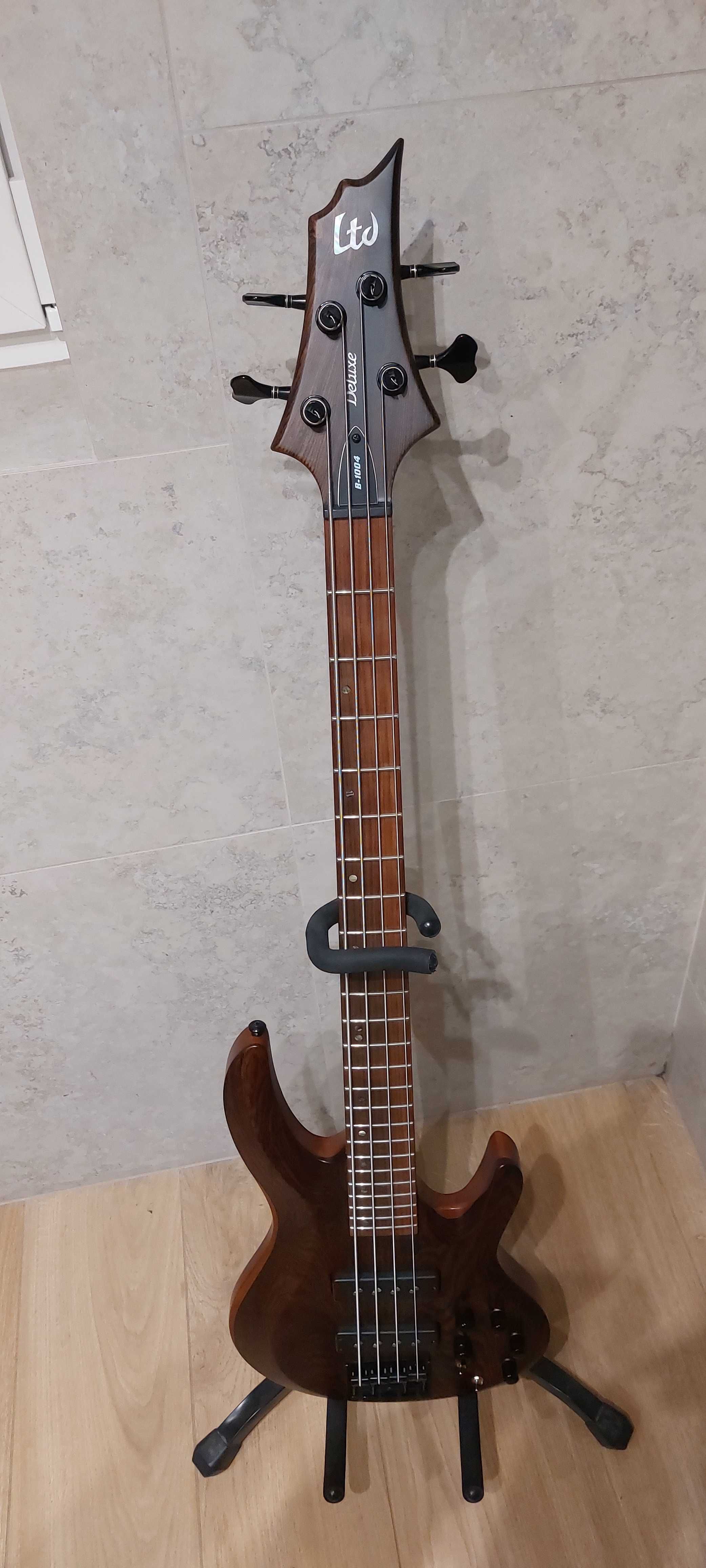 Gitara basowa ESP LTD Deluxe B-1004 NS - stan idealny Nordstrand Gotoh