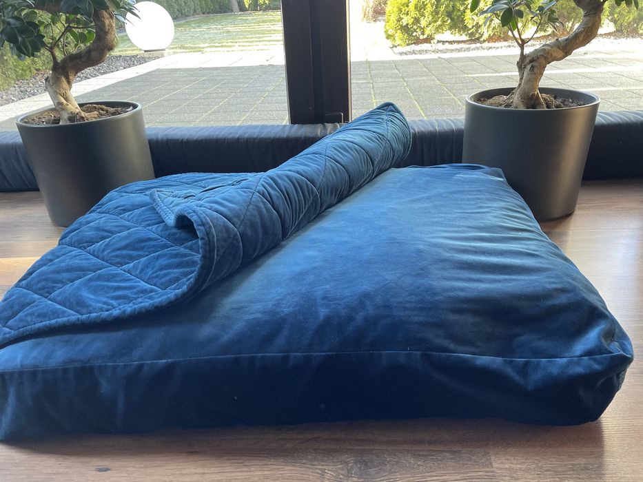 60x80x10 Legowisko spanie dla psa designerskie granat WELUR