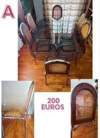 Móveis sala jantar vintage (mesa, louceiro, aparador, Bar). Bom estado