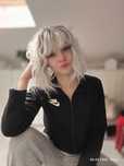 Peruka platynowa ombre sombre jasny blond z grzywka grzywka WIG premiu