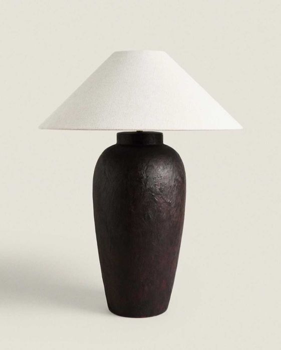 Candeeiro de mesa em cerâmica e linho ZARA HOME