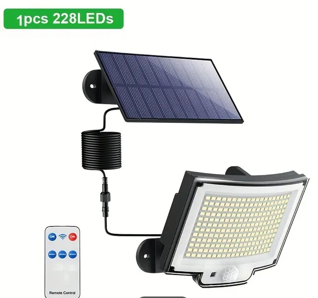 Oświetlenie solarne reflektor z czujnikiem 228led