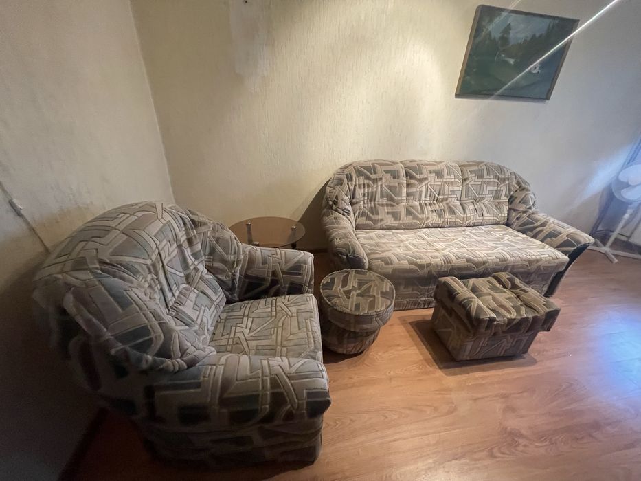 Zestaw sofa rozkladana i fotel