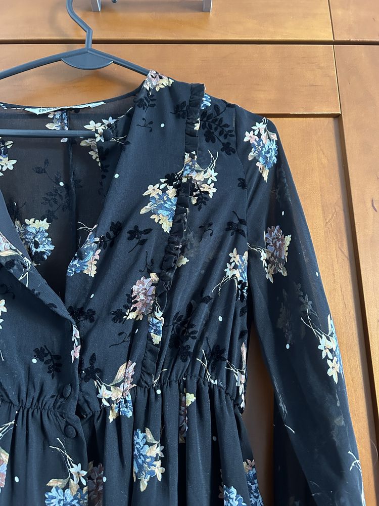 Sukienka midi Zara XS 34 kwiaty boho