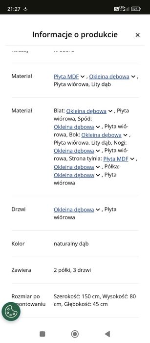 Komoda jodełka, zamykana na dotyk 3 drzwiowa
