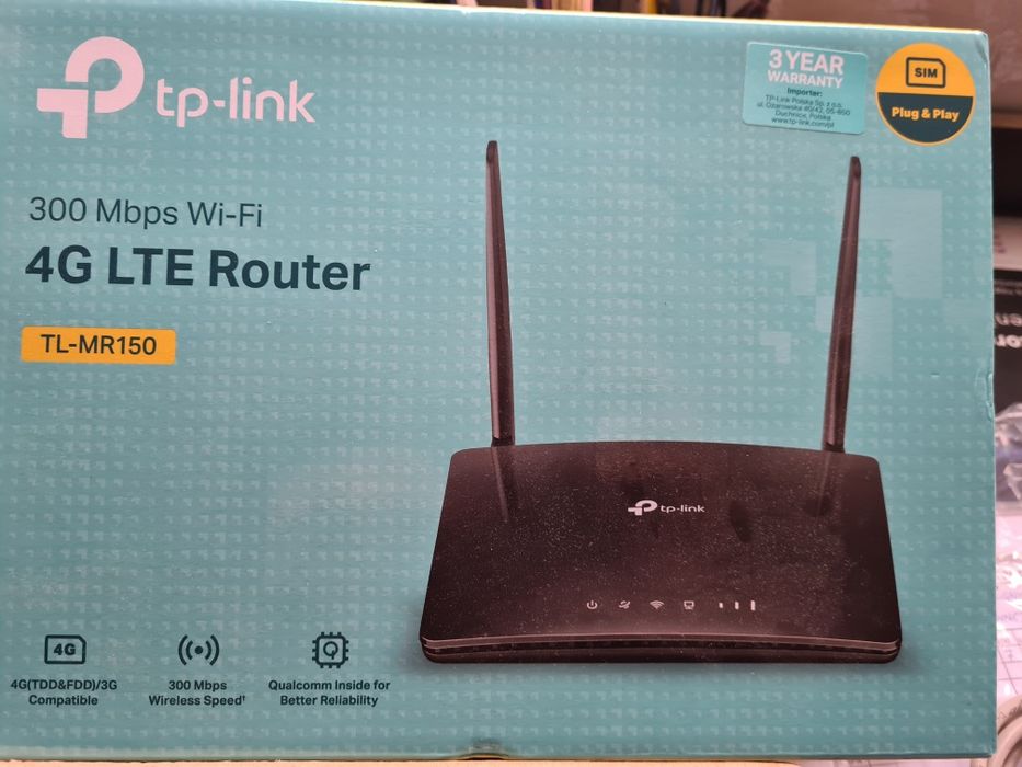 NOWY! Router TP-Link TL-MR150 4G LTE Wi-Fi (300 Mb/s) | Na Kartę SIM!