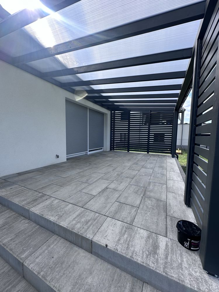Zadaszenie tarasu z poliweglanu wraz z zabudową 600 cm x 400 cm