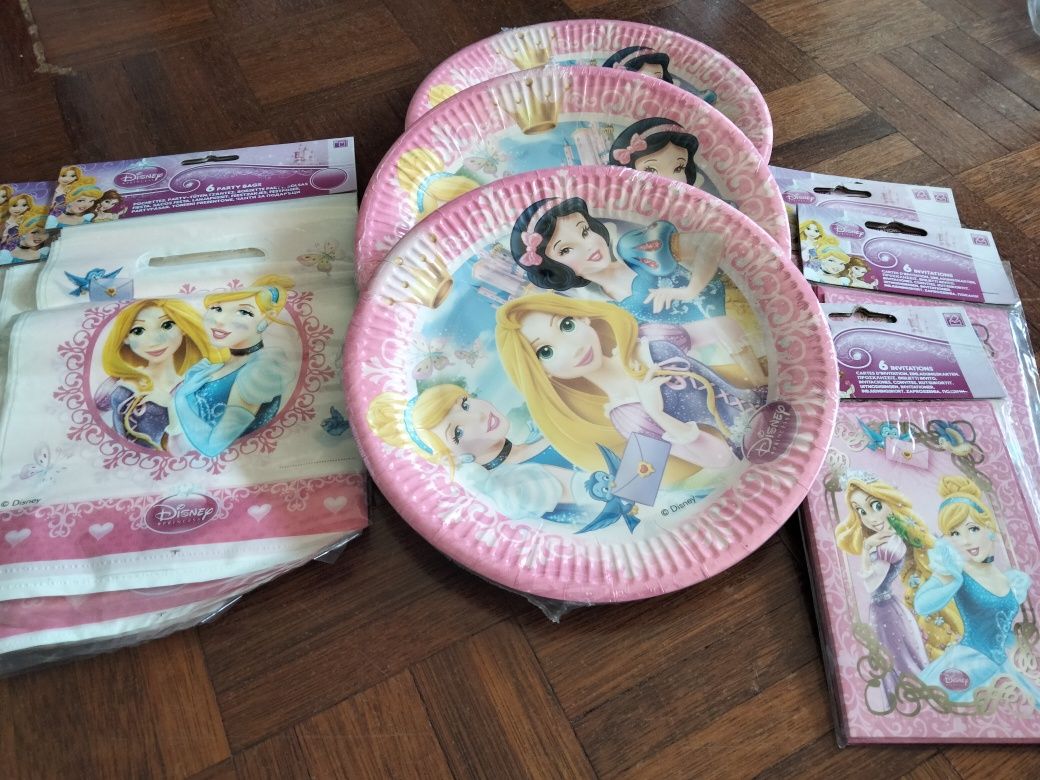 Conjunto festa de aniversário das princesas da Disney