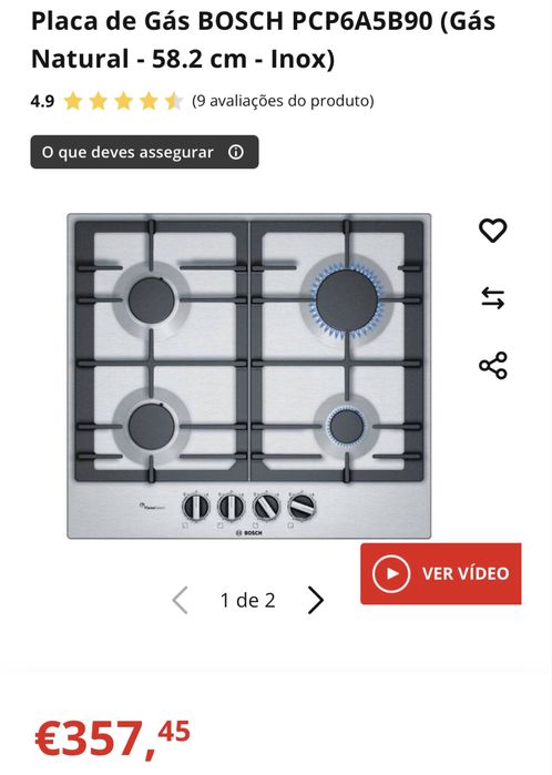 Placa de gás BOSCH - 4 bocas