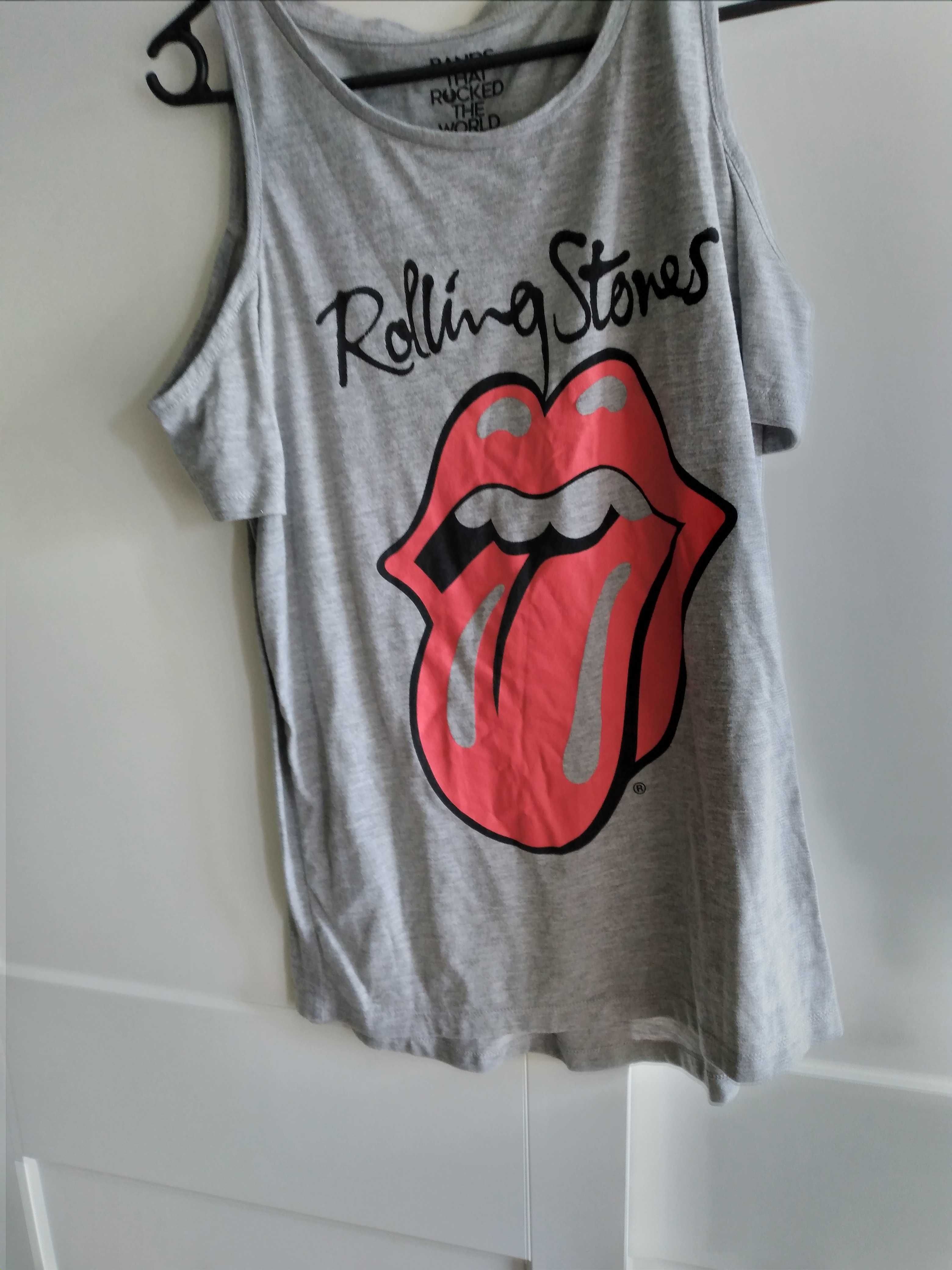 Szara bluzka młodzieżowa dla miłosniczki Rolling Stones