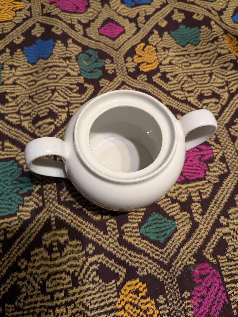 Cukierniczka biała bez pokrywki, porcelit, ceramika