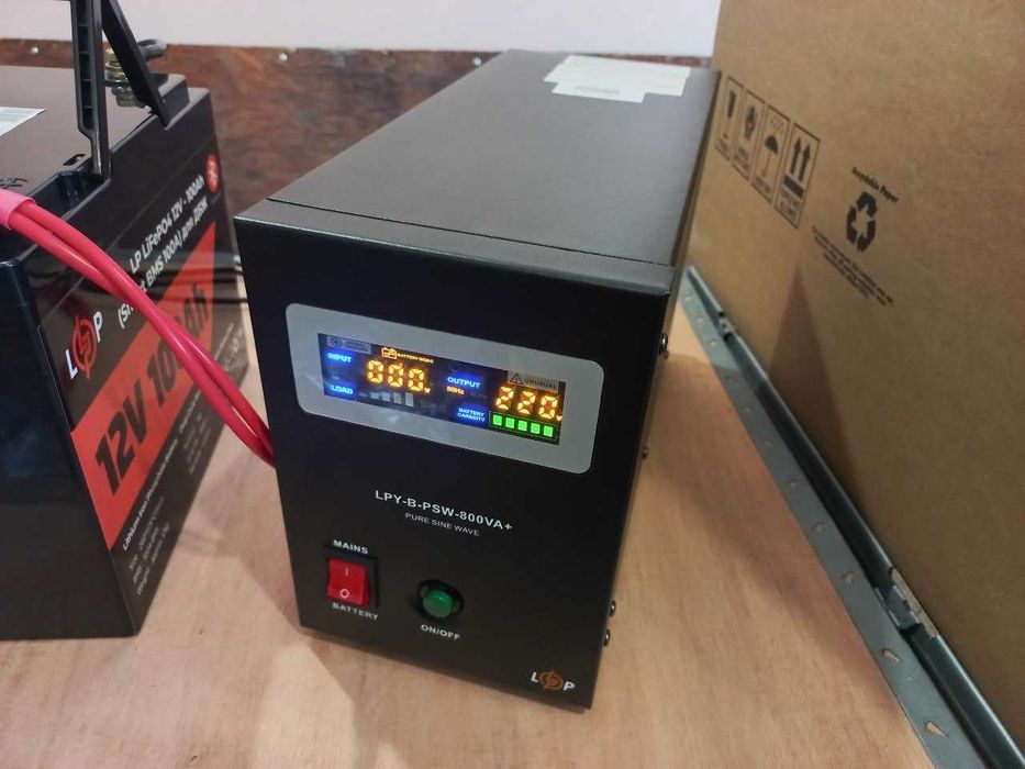 ИБП с правильной синусоидой 12V LPY-B-PSW-800VA+(560Вт) 5A/15A