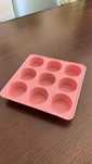 Forma de silicone rosa para 9 cupcakes ou muffins