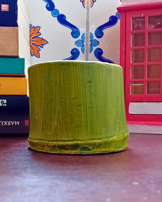 Vela em Copo Bambu Verde – Citrina Repelente de Insetos