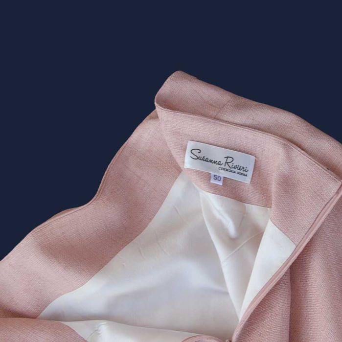 Conjunto Casaco/ Top/ Saia (50) rosa salmão