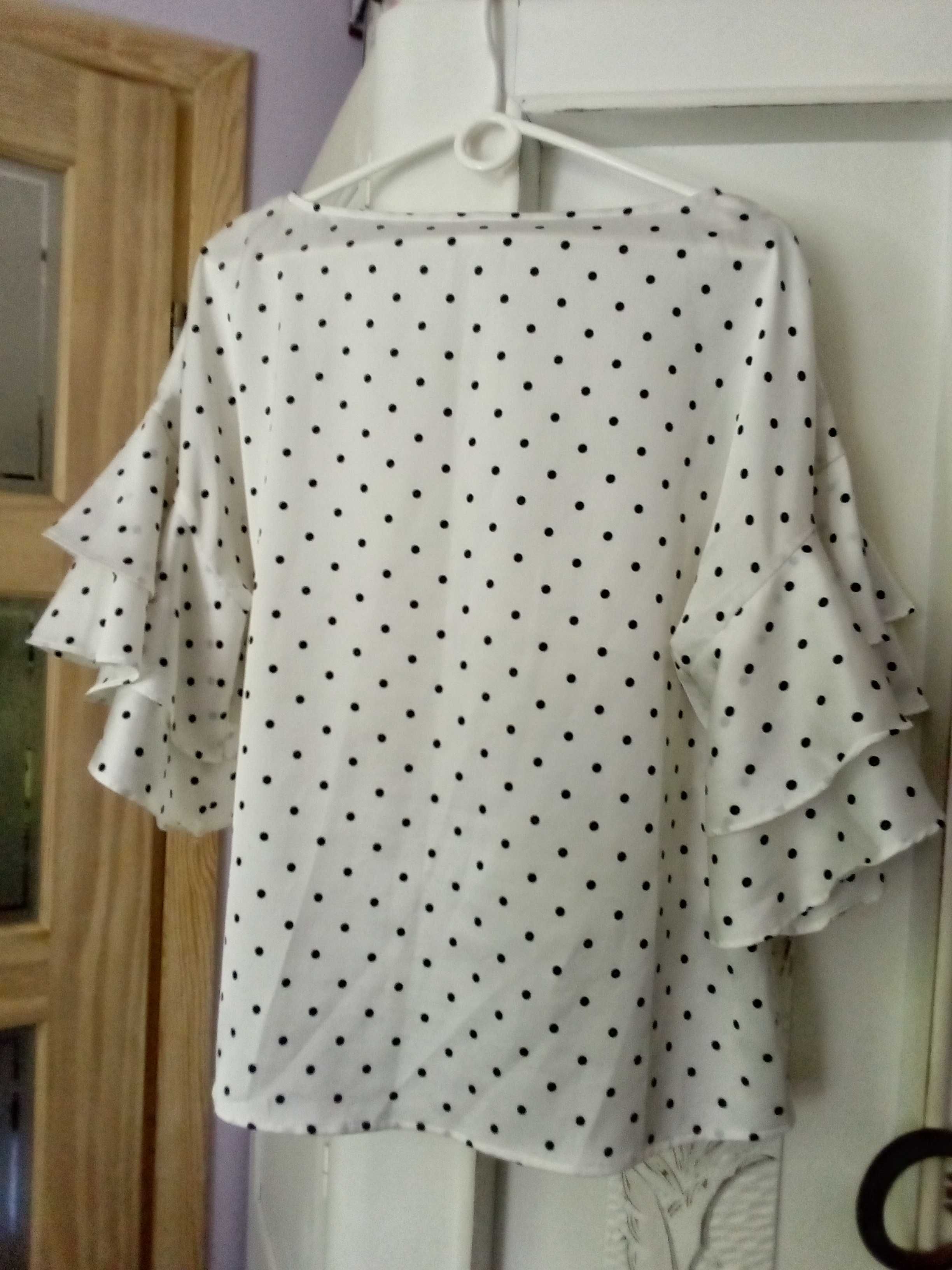 GRATIS bluzka damska h&m 38 M elegancka biała w grochy letnia