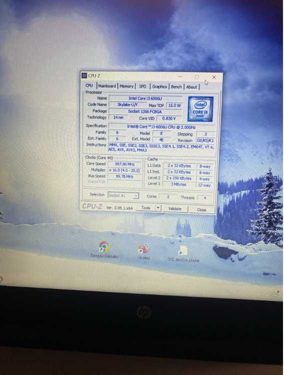 Laptop HP 3168NGW 15.6" Intel Core i3-6006U 2.00GHz Windows 10 Home