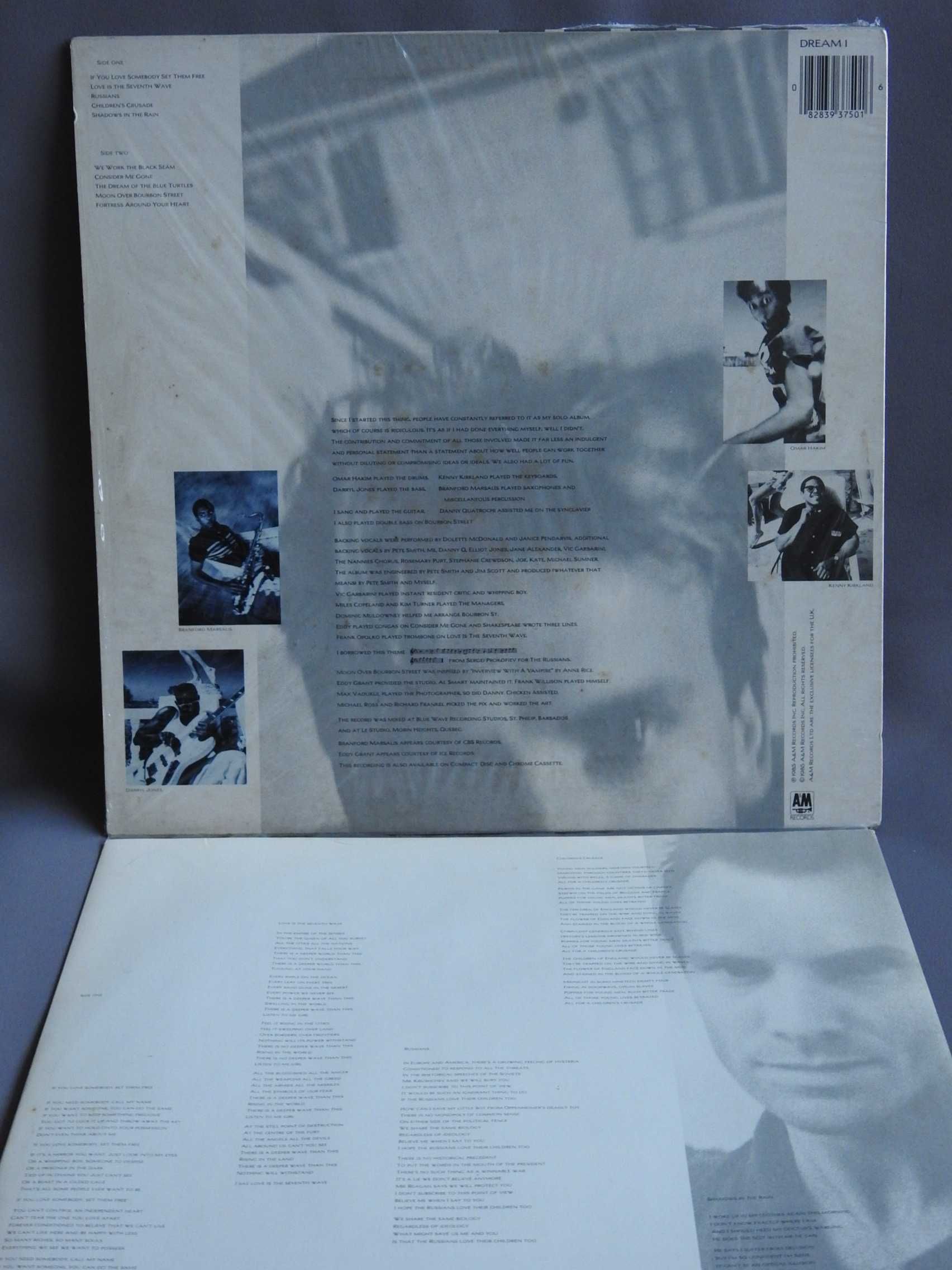 Sting The Dream Of The Blue Turtles LP 1985 UK пластинка Британия EX