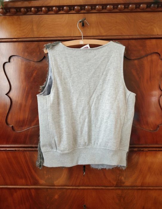 Kamizelka sztuczne futerko i bawełna 158 cm