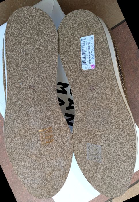 San Marina złote skórzane baleriny rozm. 36