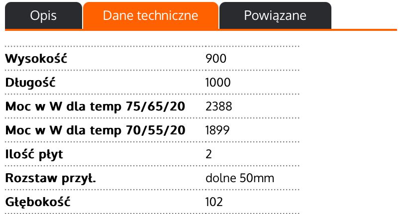 Grzejnik bialy 90x100