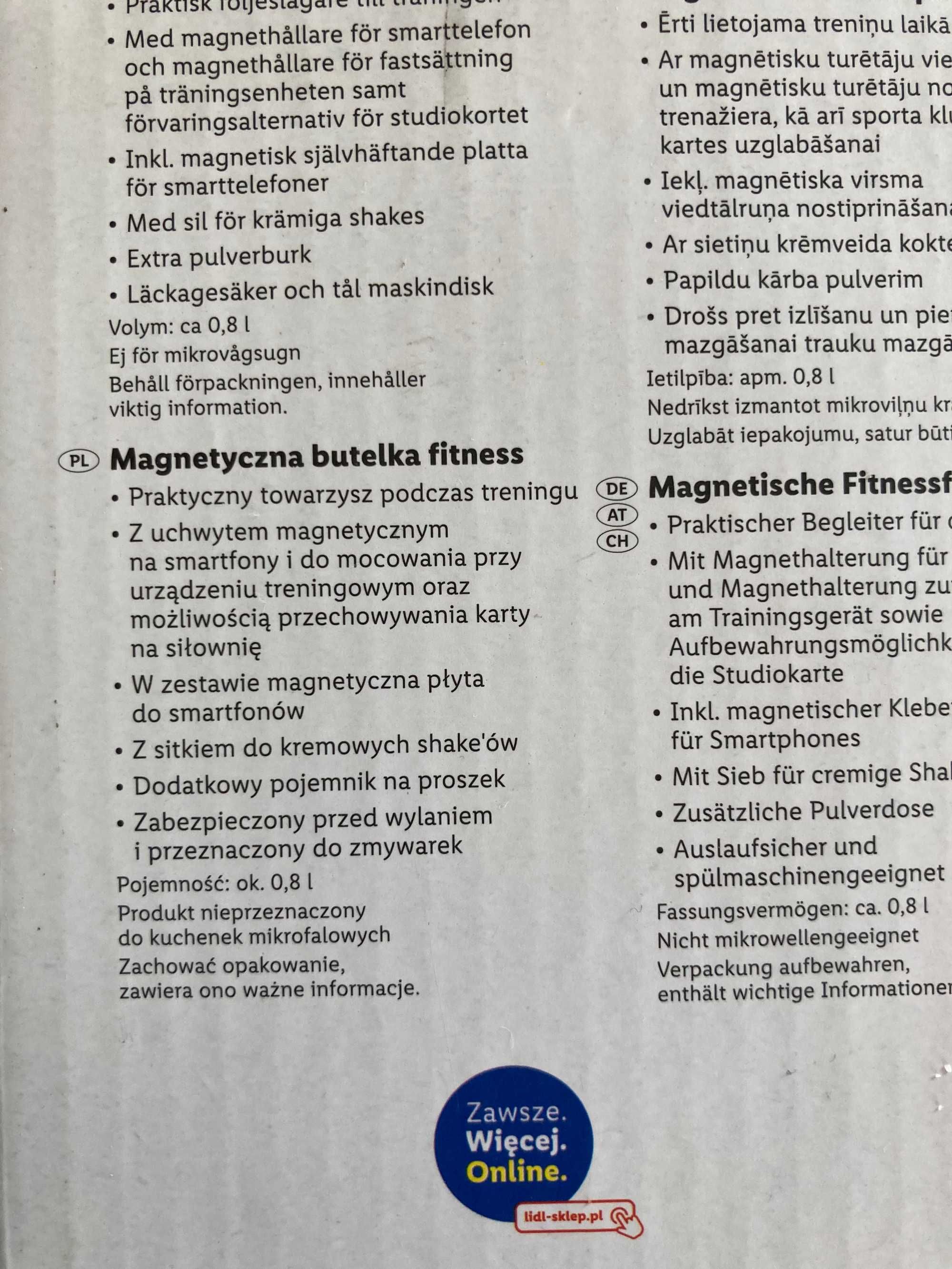 CRIVIT Butelka fitness, z uchwytem magnetycznym