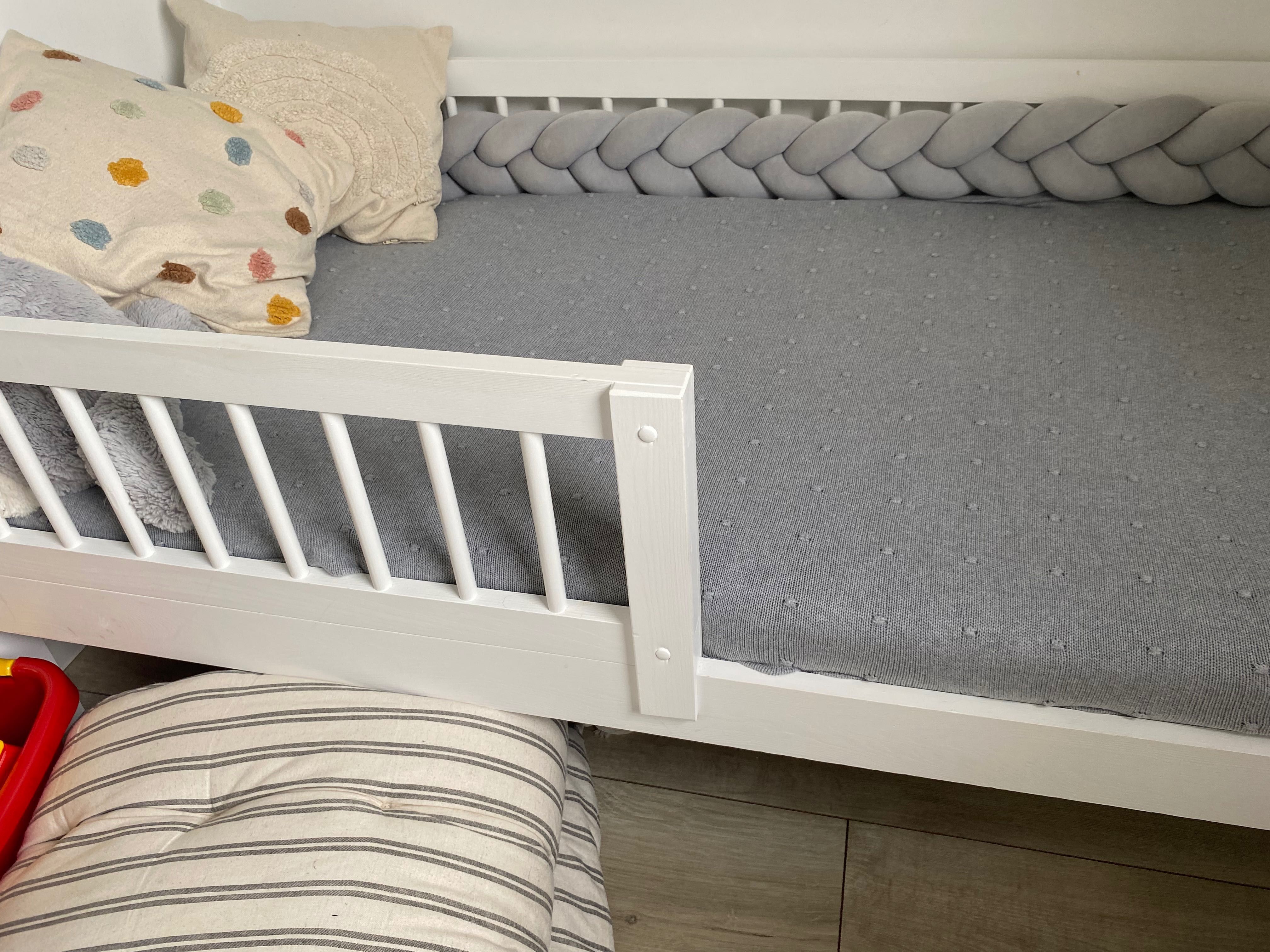 Łóżko + materac woodies dla dziecka drewniane białe  160x80