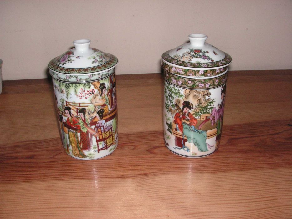 Porcelana Chinesa - Chávenas Chá e Pires, Canecas com Infusor de Chá