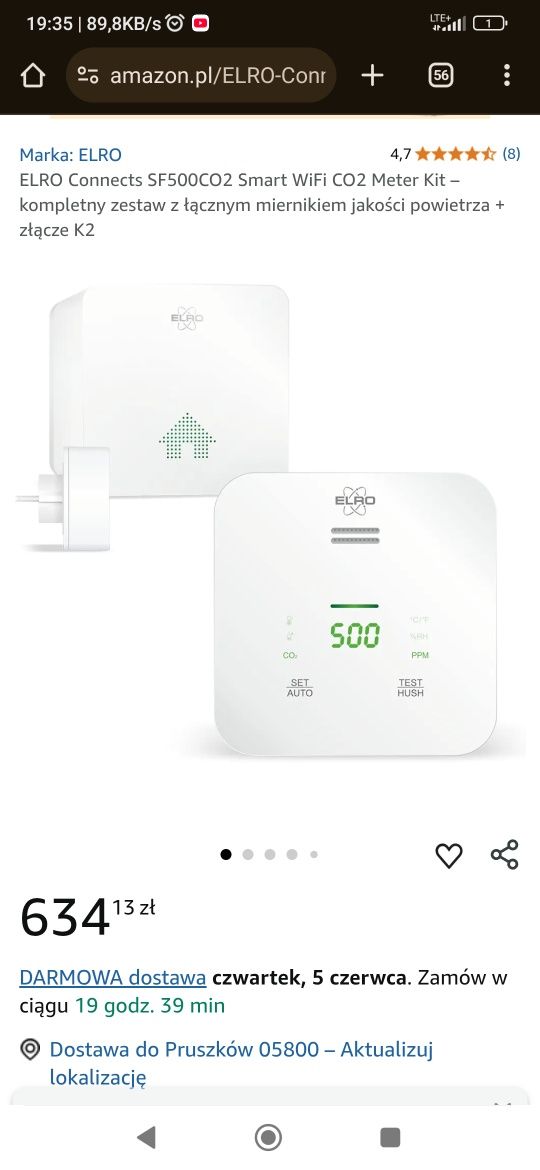 ERLO CONNECTS MIERNIK CO2 inteligenty zestaw SF500CO2