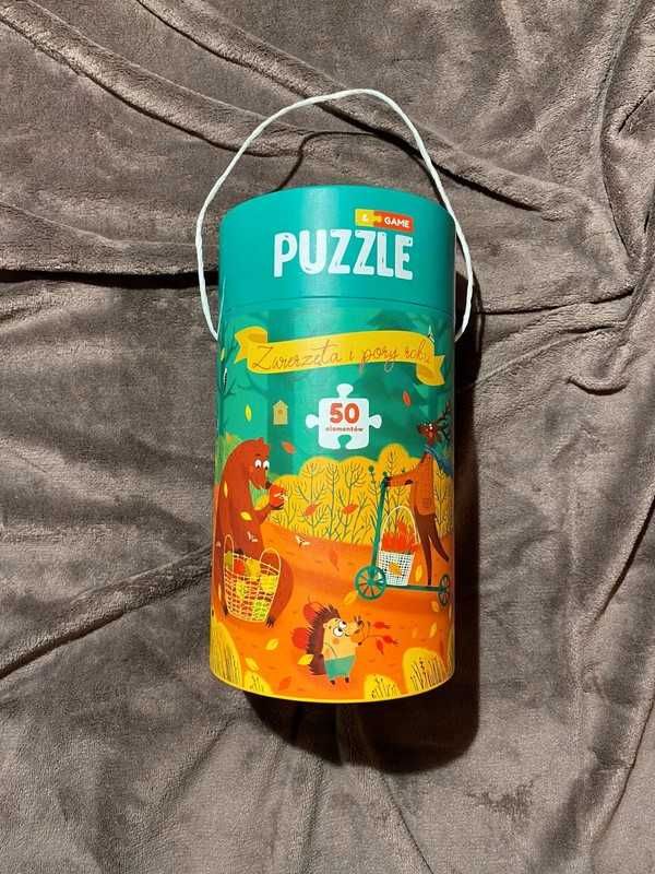 Puzzle Zwierzęta i pory roku 50 elementów + gratis