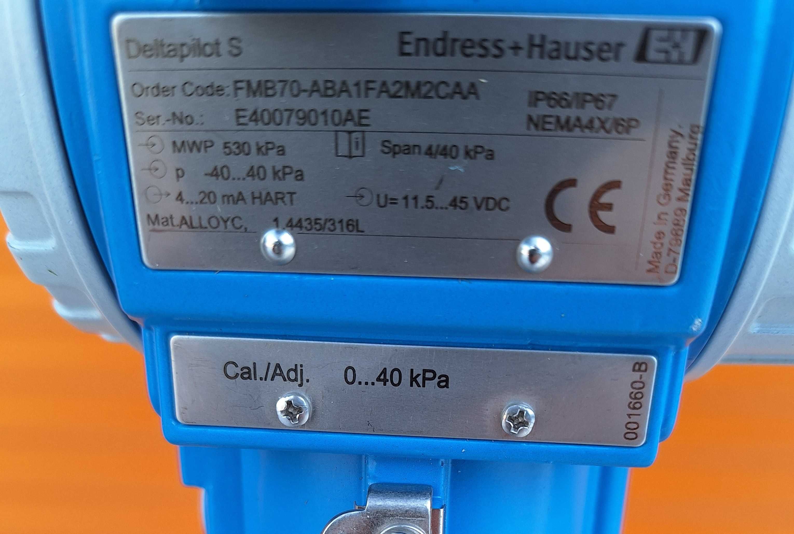 Deltapilot FMB70 Czujnik Ciśnienia Endress Hauser Transmiter NOWY