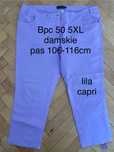 Bpc 50 5XL damskie spodnie capri rybaczki spodenki lila fiolet jeansy