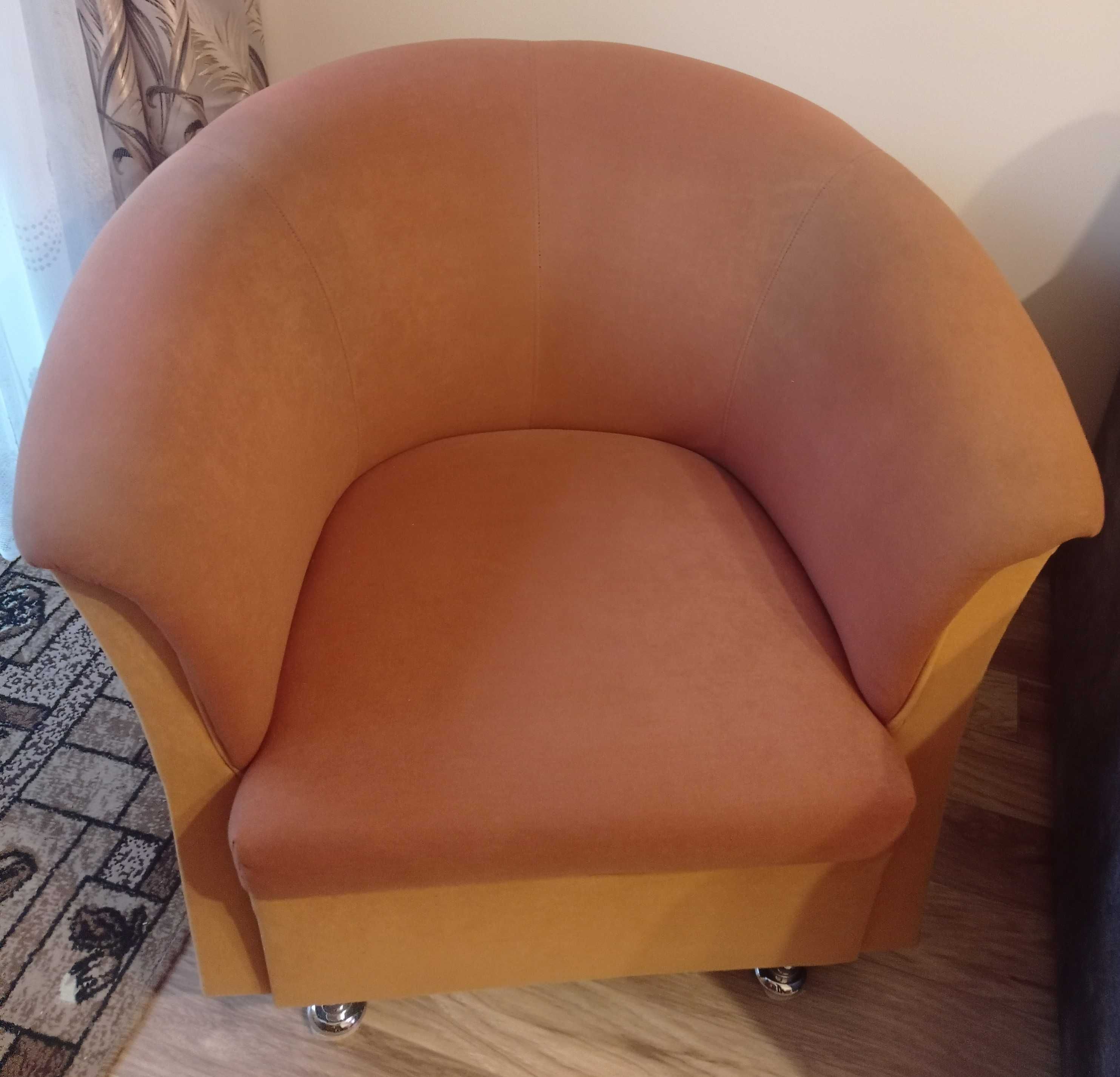 Fotel pomarańcz / złoto