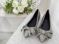 Baleriny wesele srebrne balerinki impreza 37 sylwester studniówka