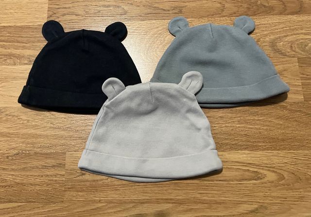 Набір з 3 дитячих шапок Next у вигляді ведмежих вушок  (0-3 міс).