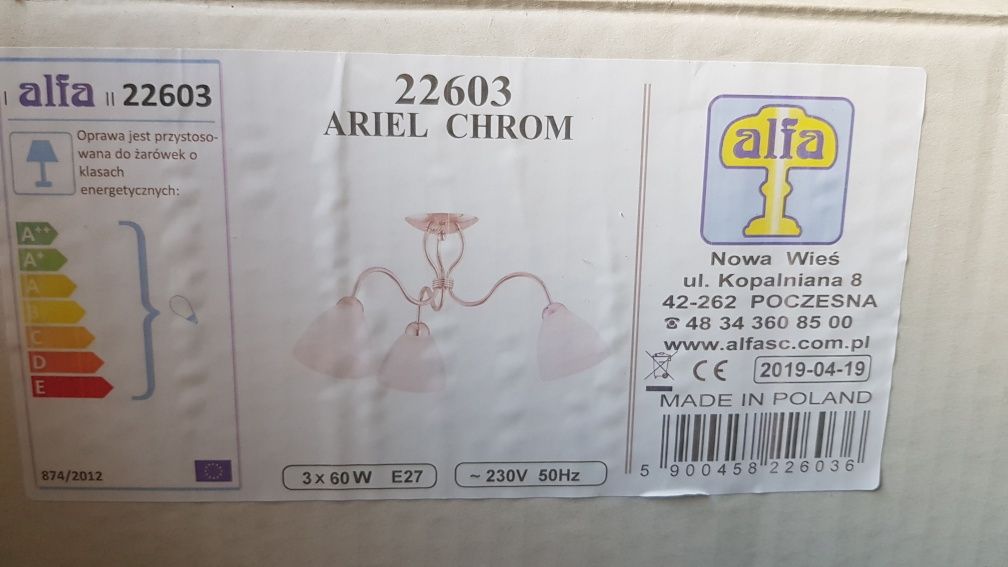 Żyrandol Ariel 22603 3xE27