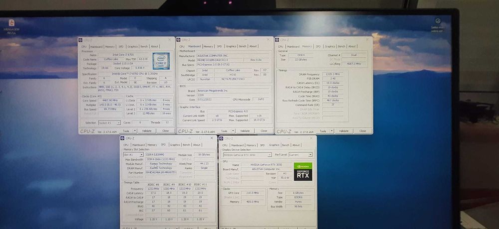 Pc Gamer 8ªG|i7-8700-4.6G|32G|NVMe1TB+HDD1TB|RTX3050-8G-Dr6|5G+BT|W11