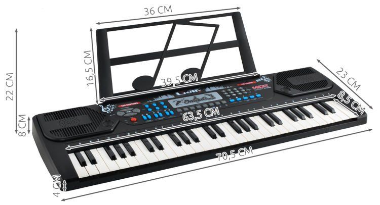 Keyboard - organy elektroniczne 54 klawisze K8238 mikrofon zasilacz