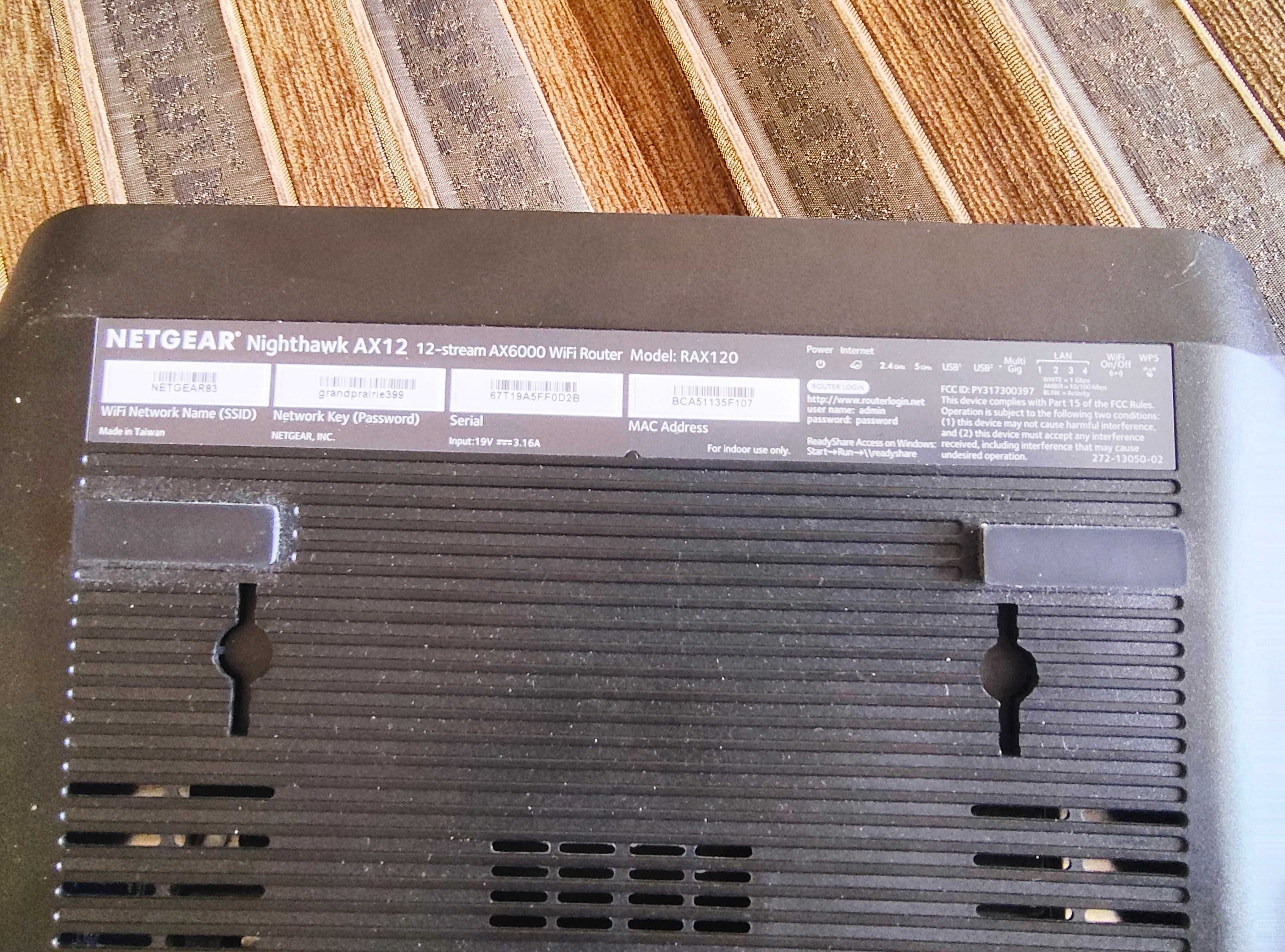 Интернет роутер NETGEAR Nighthawk AX12 (RAX120) AX6000 WiFi 6 2.5Gbit