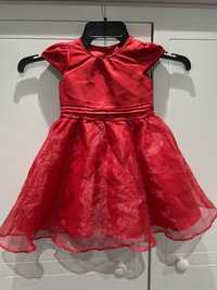 Sukienka czerwona świateczna 80-86