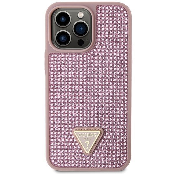 Etui Guess Rhinestone Triangle do iPhone 14 Pro Max, Różowy