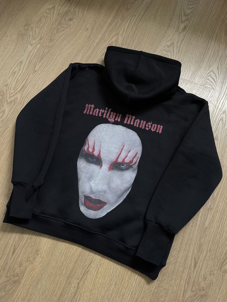 Oversize Marilyn Manson gothic rock bluza, streetwear, y2k,alternative