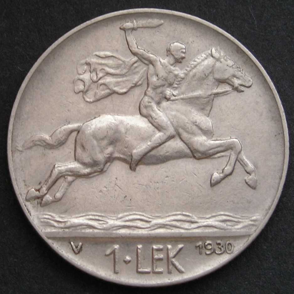 Albania 1 lek 1930 - jeździec - stan 2/3