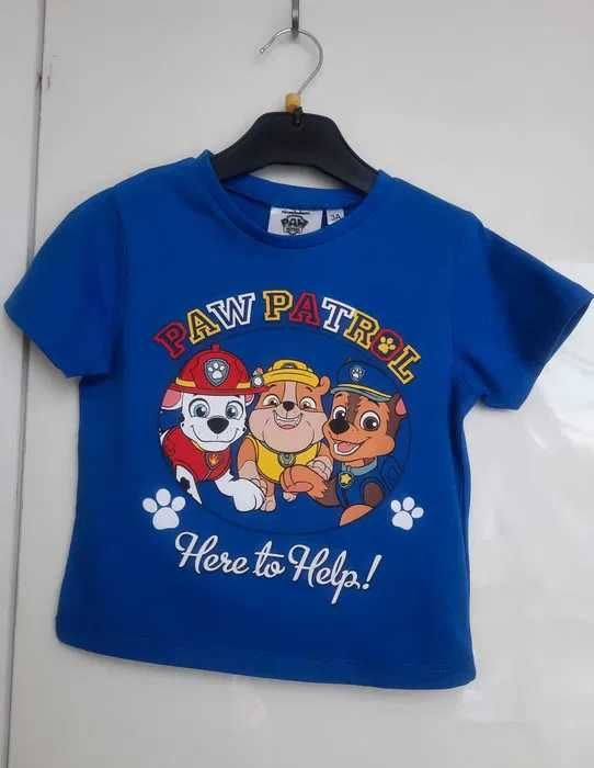 T shirt bluzka koszulka krótki rękaw top Psi Patrol nowa 98