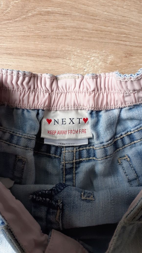 NEXT jeansowa spódniczka z przetarciami 80